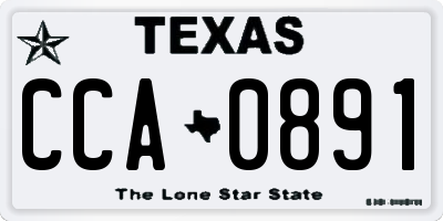 TX license plate CCA0891