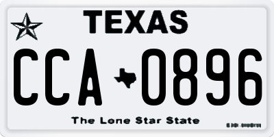 TX license plate CCA0896
