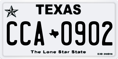 TX license plate CCA0902
