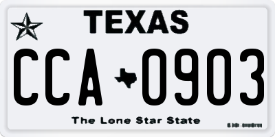 TX license plate CCA0903