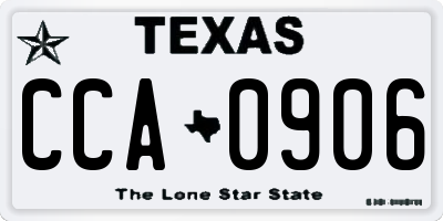 TX license plate CCA0906