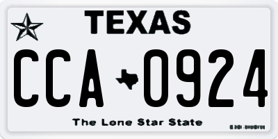 TX license plate CCA0924