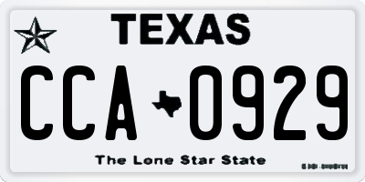TX license plate CCA0929