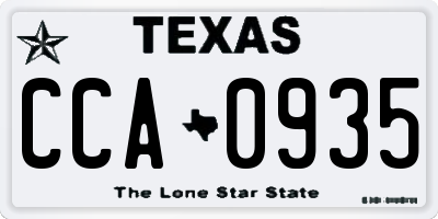TX license plate CCA0935