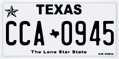 TX license plate CCA0945