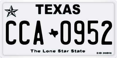 TX license plate CCA0952