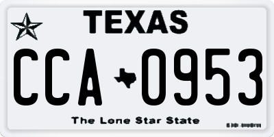 TX license plate CCA0953