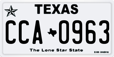 TX license plate CCA0963