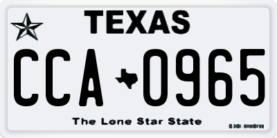 TX license plate CCA0965