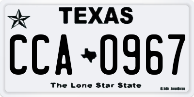TX license plate CCA0967
