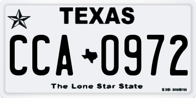 TX license plate CCA0972