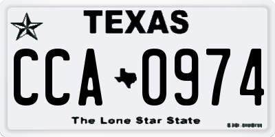 TX license plate CCA0974