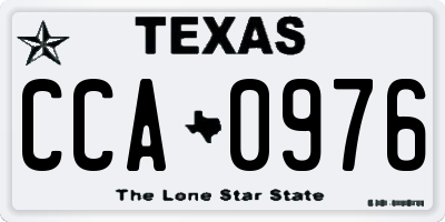 TX license plate CCA0976