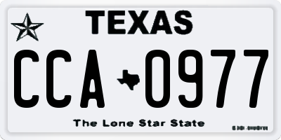TX license plate CCA0977