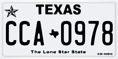 TX license plate CCA0978
