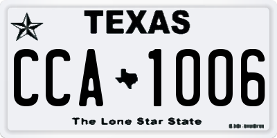 TX license plate CCA1006