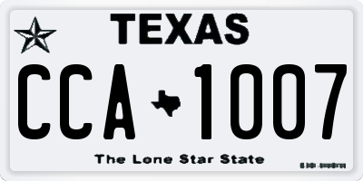TX license plate CCA1007