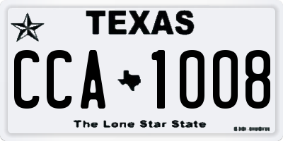 TX license plate CCA1008