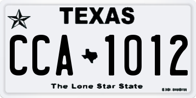 TX license plate CCA1012