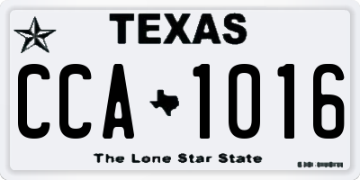 TX license plate CCA1016