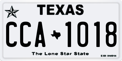 TX license plate CCA1018