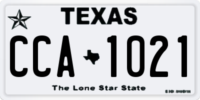 TX license plate CCA1021