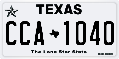 TX license plate CCA1040