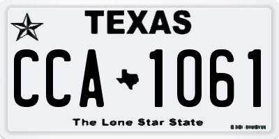 TX license plate CCA1061