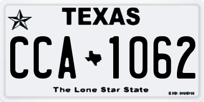 TX license plate CCA1062