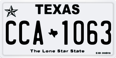 TX license plate CCA1063