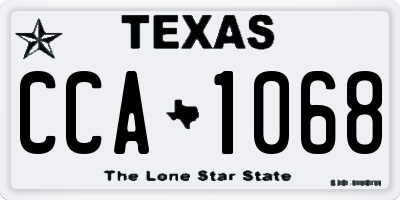 TX license plate CCA1068