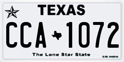 TX license plate CCA1072