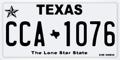 TX license plate CCA1076