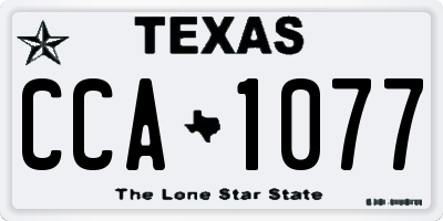 TX license plate CCA1077