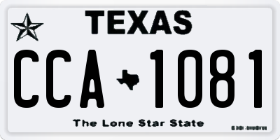 TX license plate CCA1081