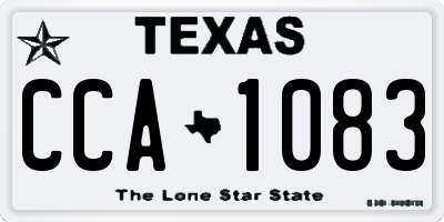 TX license plate CCA1083