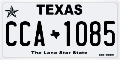 TX license plate CCA1085