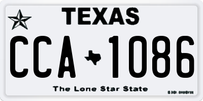 TX license plate CCA1086