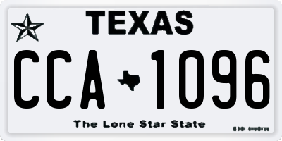TX license plate CCA1096
