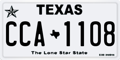 TX license plate CCA1108
