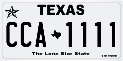TX license plate CCA1111