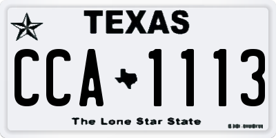 TX license plate CCA1113