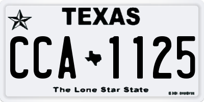 TX license plate CCA1125