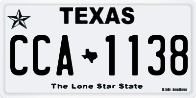 TX license plate CCA1138