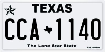 TX license plate CCA1140
