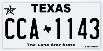 TX license plate CCA1143