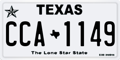 TX license plate CCA1149