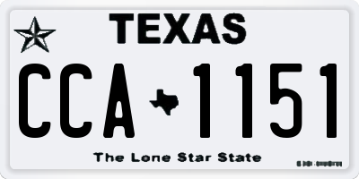 TX license plate CCA1151