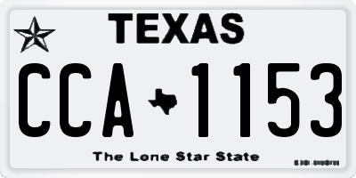 TX license plate CCA1153