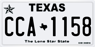 TX license plate CCA1158